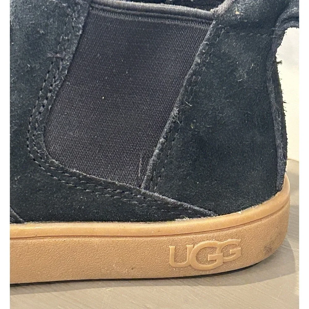 Ugg Black Hamden Toddler Unisex Boots Size 8 Side Zip‎ Suede Slip On
